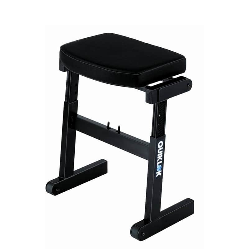 QUIK LOK - BZ7 Professional Quick-Setup Musician Stool - Heavy Duty Steel Performance Chair with 10-Second Fast Folding Frame and Thick Cushioned Seat, Portable Design for Gigging Musicians, Black image 1