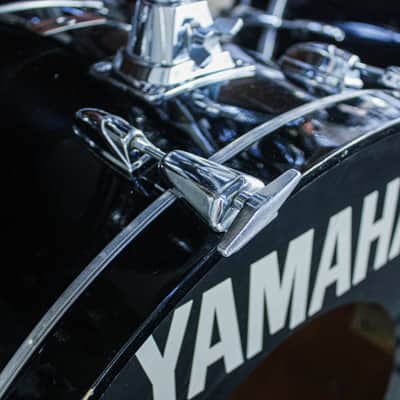 Yamaha Tour Custom Double Bass Drum Set (1985–1988) – Made in Japan – Solid Black image 18