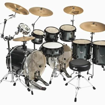 PDP by DW Double Drive 8-Piece Double Kick Drum Shell Pack Gray Metal PDDD2210GM image 1