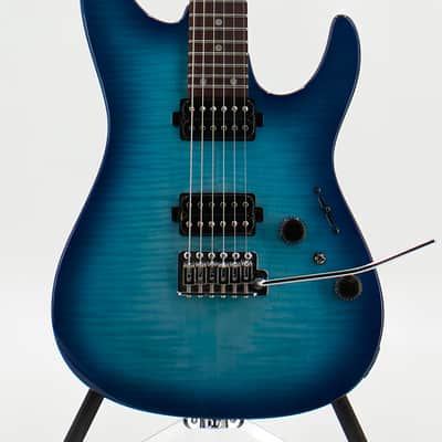 Used Ibanez AZ24S1F-TXB Transparent Turquoise Burst Electric Guitar - Very Good image 2