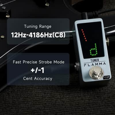 FLAMMA Tuner Pedal FC04 Chromatic Guitar Tuner Pedal, Tuning Pedal for High Precision 1 Cent with Pitch Indicator for Guitar and Bass, True Bypass image 2