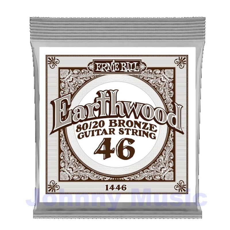 .046" Earthwood 80/20 Bronze Wound Over Brass-Plated High-Carbon Steel Hex-Core Acoustic Guitar Single String image 1