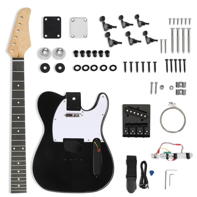 DIY Telecaster Style Electric Guitar Kits Mahogany, Black image 1