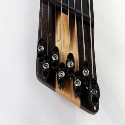 Agile 8 String Multi-Scale Fan Fret Chiral Nirvana 82831 RL MOD SS Flat Black Headless Electric Guitar image 6