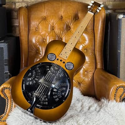 1991 Dobro Original Hound Dog Vintage Sunburst Gibson Made In USA Square Neck Resonator Acoustic Electric Guitar W/ Hardshell Case! image 1