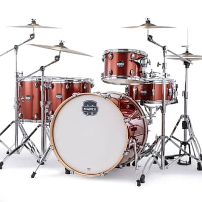 Mapex Mars Birch 5pc Crossover Blood Orange Sparkle 22/12/14/16/14 | NEW Authorized Dealer image 2
