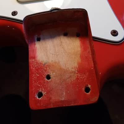 Fender Stratocaster AVRI '62, 1982 Fullerton, Fiesta Red, V-Neck, All Original image 18