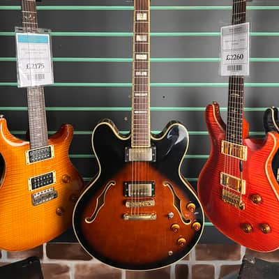 Epiphone Sheraton II Vintage Sunburst 1996 Semi-Hollow Electric Guitar image 2