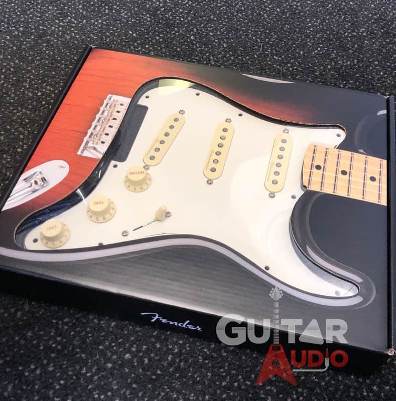 Genuine FENDER Pre-Wired VINTAGE NOISELESS Loaded 11-Hole Parchment Pickguard image 1