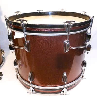 Ludwig Vintage 1966 Burgundy Sparkle Downbeat Drum Set 20".14",12" EXCELLENT!! image 19