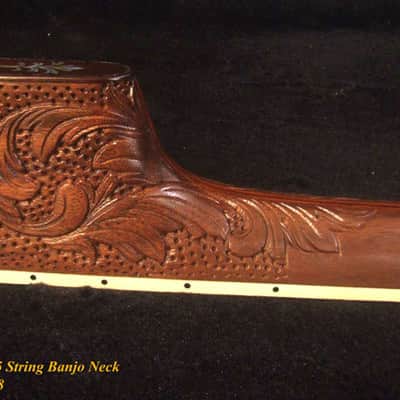 Handcrafted 5 String Banjo Neck, Solid Walnut HummingBird Inlay, Heel Carved BN-2018 Bruce Wei image 6