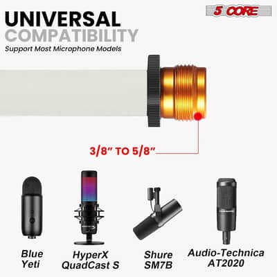 5 Core Mic Stand Floor 4Pc Adjustable 72" Tripod Microphone Stands w Telescoping Boom Arm Bild 7