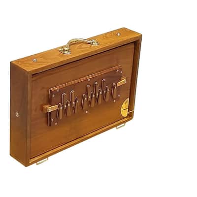 Indian Shruti Box 13 Notes 1 Octave Teak Wood 440Hz Drone Instrument with Bag image 11