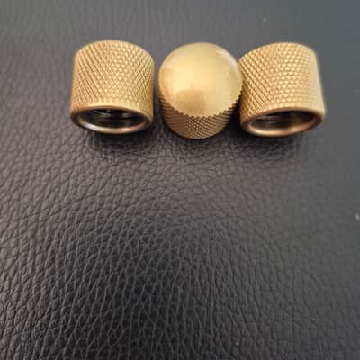 Volume/tone knobs, dome metal, gold leaf for guitar or bass (3) image 1