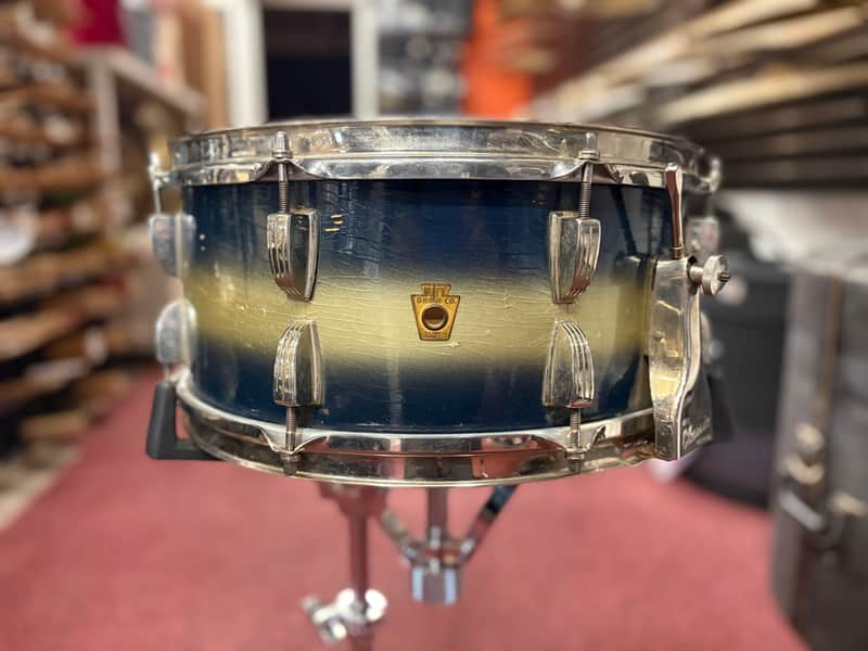 WFL No. 902 Ray McKinley/Symphonic Super Classic 6.5x14" 16-Lug Snare Drum with P-87 Strainer 1948 - 1959 - Blue/Silver Duco Lacquer image 1