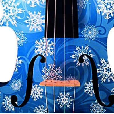 Snowflake White Glitter Violin Outfit - 4/4 / Pearl fine tuners / Crystal detail image 5