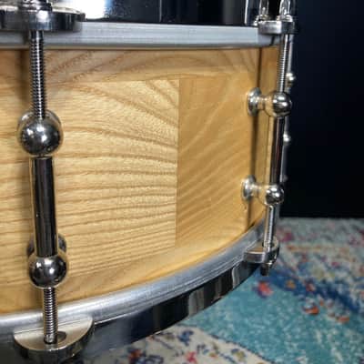 Angel - 14x5.5" Snare Drum Segmented Block Alder Wood Shell 2019 - Clear Oil Finish image 9