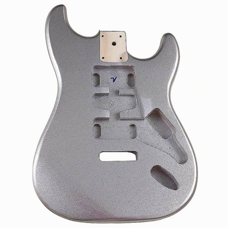 Metallic Silver Stratocaster Strat Style Guitar Poplar Wood Body image 1