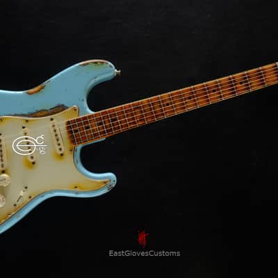 Fender Stratocaster  ST57- US SBL Sonic Blue Made in Japan Medium Aged Relic  RARE image 13