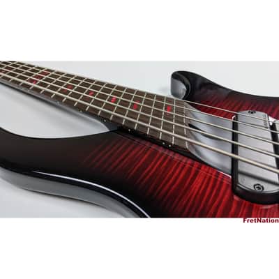 Dingwall AB1 Afterburner 1 RedBurst 5-String Multi-Scale Fanned Fret Bass Flame Maple Darkglass image 10