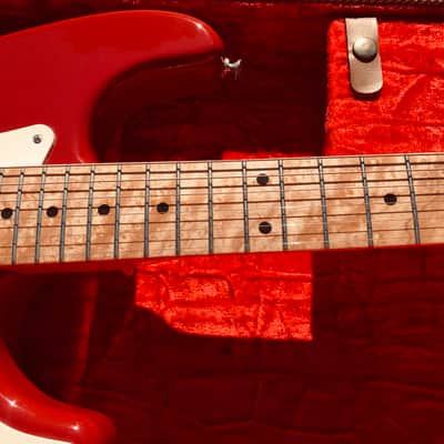 1997 Fender Custom Shop 1958 Stratocaster Dakota Red figured Birdseye neck image 9