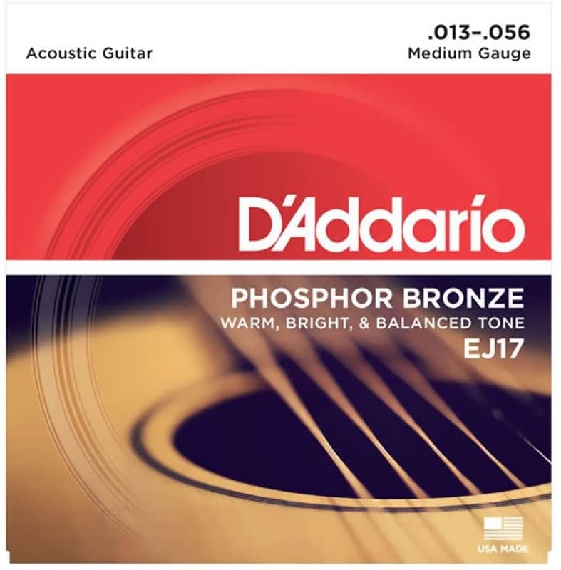 D'Addario EJ17 Phosphor Bronze Acoustic Guitar Strings, Medium, 13-56 image 1