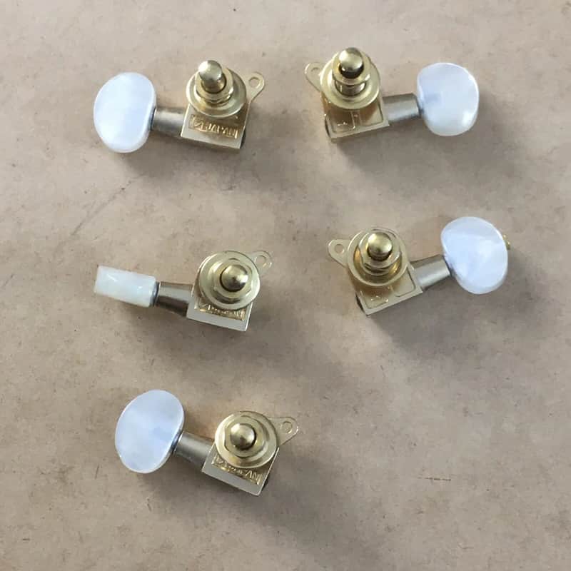 5 Washburn Martin Style Electric Acoustic Guitar Tuners 3x3 Aged Gold Wilkinson image 1