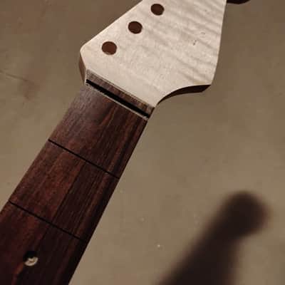 BEAUTIFUL BRAZILIAN MORADO FLAME MAPLE STRAT NECK FITS FENDER WARMOTH image 1