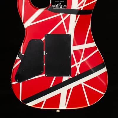 EVH Striped Series 5150 Maple Fingerboard Red with Black and White Stripes (377) image 4