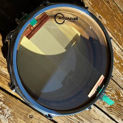 Custom made Snare Drum 12” x 5” Maple Snare 2025 - Distressed Retro Blue Venetian Plaster image 12
