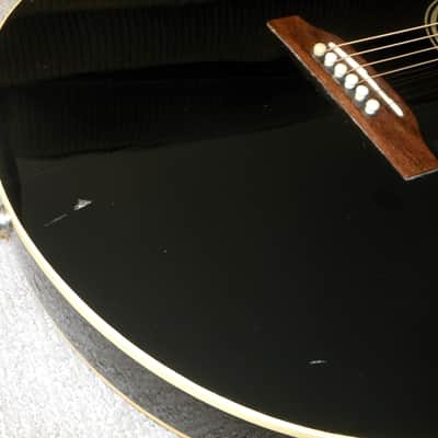 1986 Gibson Black Acoustic Guitar Prototype_(Chet Atkins?)_Thin Body_Sharp Cutaway_Original Case image 14
