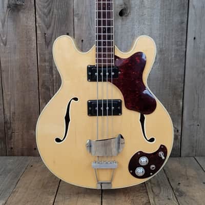 Mosrite Celebrity Hollowbody 4 String Bass 1968 - Natural Blonde image 1