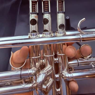 GETZEN ETERNA LB PROFESSIONAL Bb TRUMPET – SILVER PLATE – LARGE BORE – MADE IN USA – SERIAL P10363 image 8