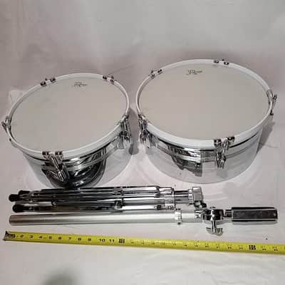 Rogers COB Timbales NOS-OG-Box 6.5"x13/14"+Big R Stand+Cowbell Mount Brass Drums image 11