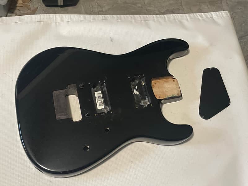 2008 Charvel USA San Dimas Black 2H Strat Shaped Guitar Body Floyd Ready image 1