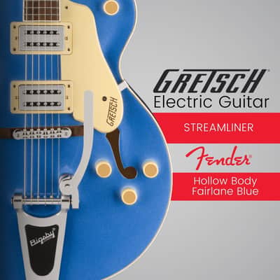 Gretsch G2420T Streamliner Hollow Body 6-String Right-Handed Electric Guitar with Laminated Maple Body, Bigsby B60 Vibrato Tailpiece and Laurel Fingerboard (Fairlane Blue) image 2