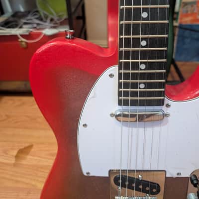 Schott Iron Dragon Tele-Style Electric Guitar – Custom Red Burst Metallic Finish image 4