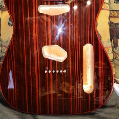 Telecaster Style Zebra Wood Top and Mahogany Neck and Body image 2
