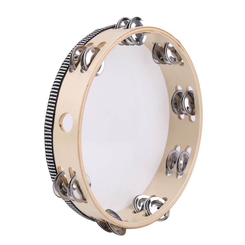 2025 Unbranded 10 Inches Tambourine, Hand Held Tambourine Meta...