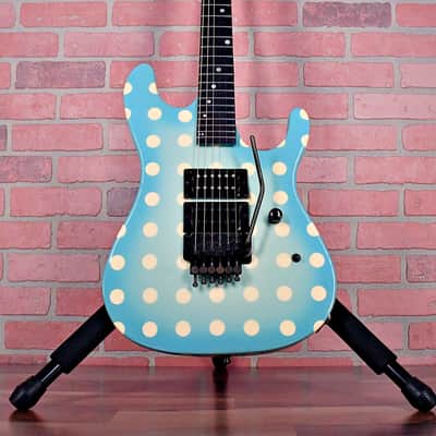 Original Vintage Kramer NightSwan Blue With White Polka Dots 1987-1988 Vivian Campbell image 1