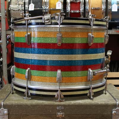 1950's WFL Super Classic Bass Drum and Snare Drum in Banded Pearl (Salesman) 14x22 10x14 image 4