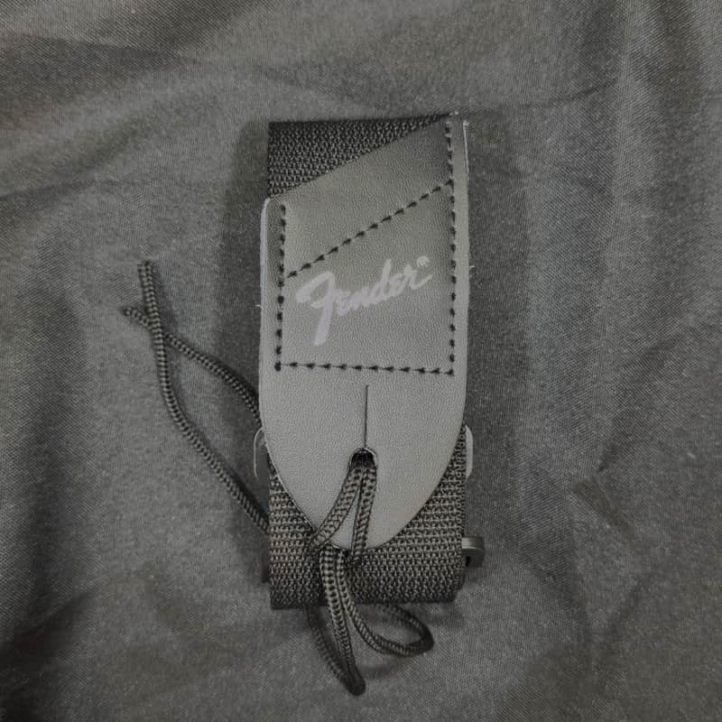 Fender Black 58" Long 2" Wide Guitar Strap - Silver logo image 1