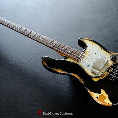 Fender Standard Jazz Bass 60s Pickups Black Aged Relic image 11