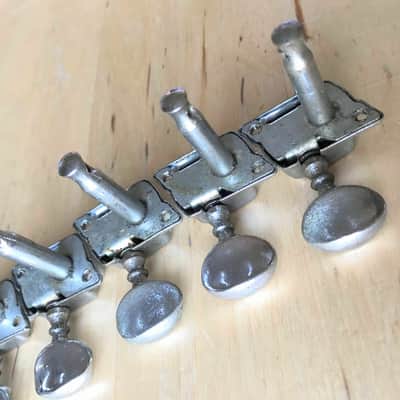 Guyatone 6-inline Tuners 1960's - Chrome (plus 1 extra) Teisco Kawaii image 2