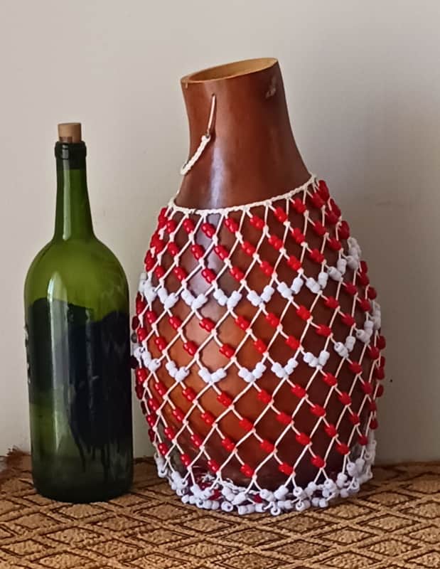 Sekere (large Yoruba-style netted gourd rattle) image 1
