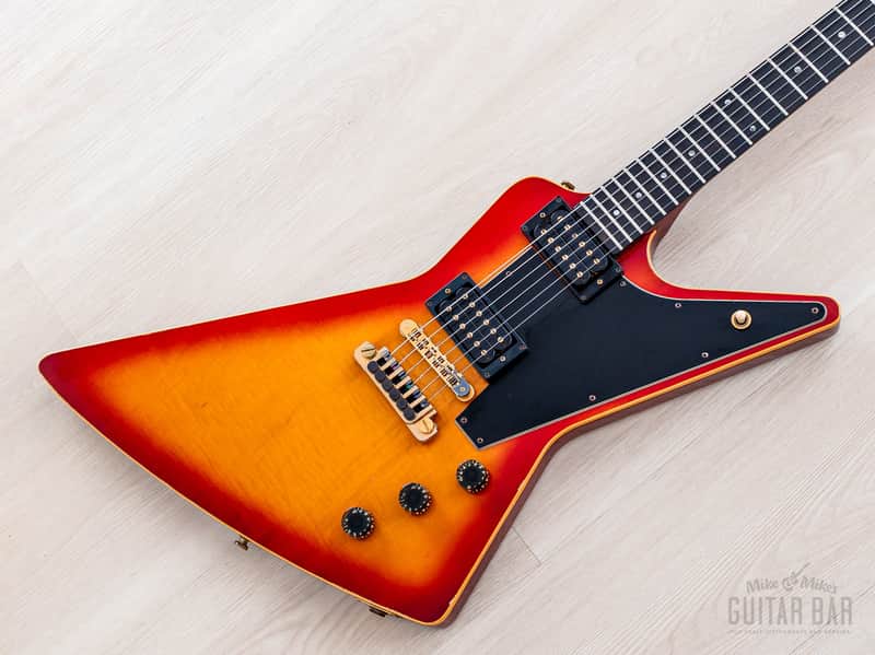 1983 Gibson Explorer E2 CMT Vintage Guitar Cherry Sunburst Flame Top w/ Dirty Fingers, Hangtags & Case
