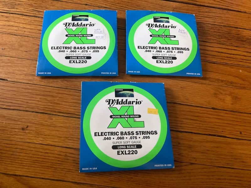 D'Addario EXL220 Nickel Long Scale Super Light Bass Guitar Strings (3) Sets NOS ship free tomorrow image 1