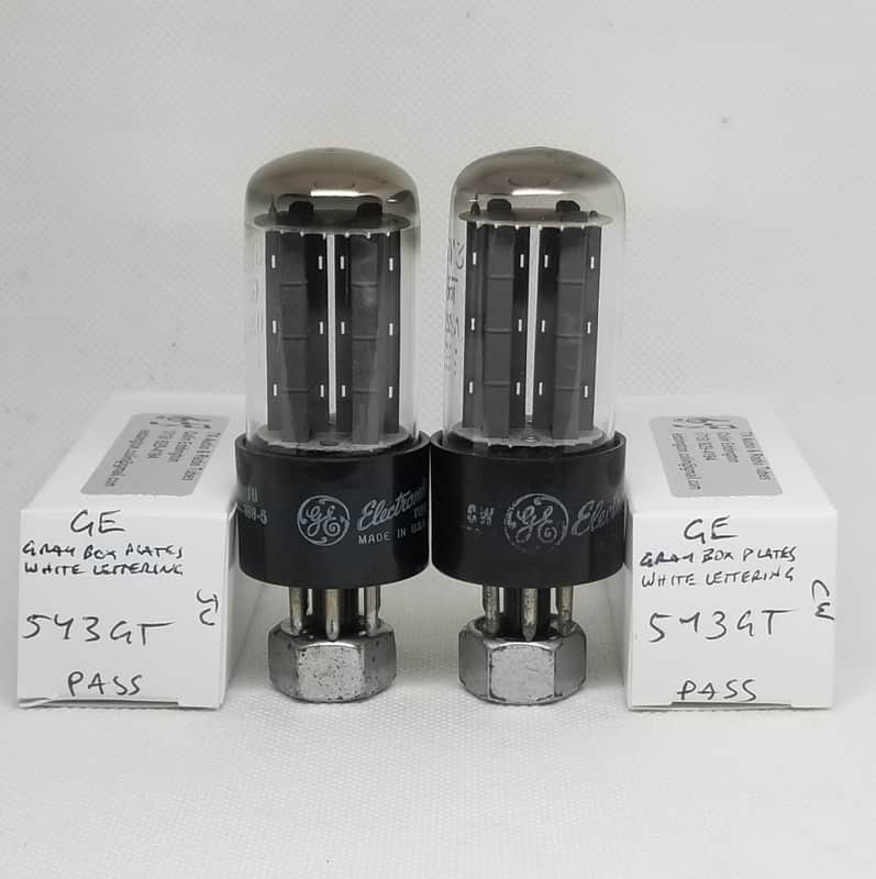 GE 5Y3GT Gray Box Plate Rectifier Matched Pair NOS 5Y3 image 1