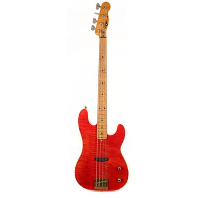 1980 Charvel Bass Flame Maple Body Trans Red image 2
