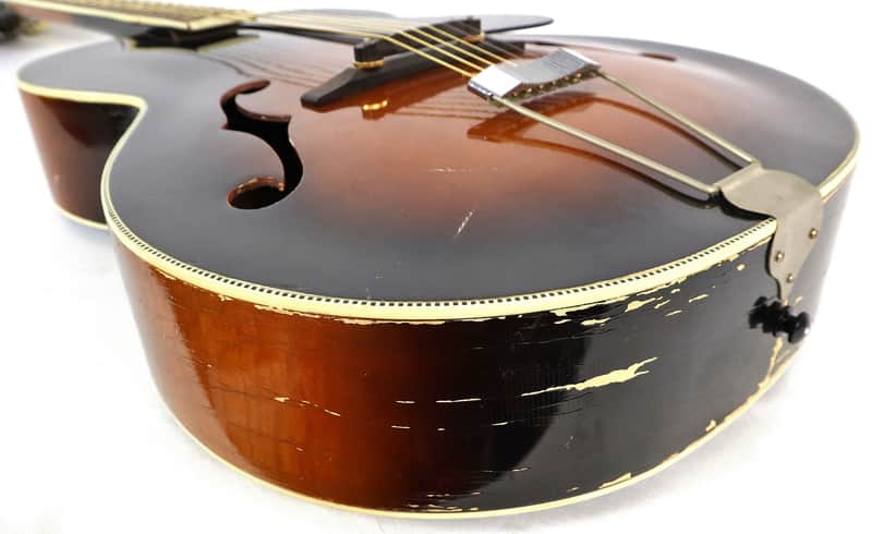 Vintage 1960s Kay P-3 Tobacco Sunbust Archtop Acoustic Guitar L